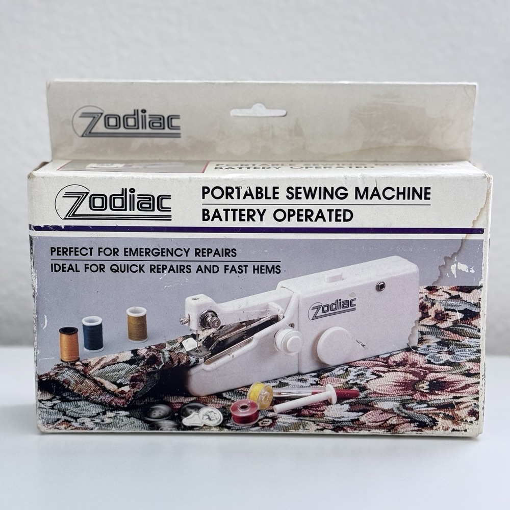 Vintage Zodiac Portable Sewing Machine Handheld Emergency Repairs NEW IN BOX